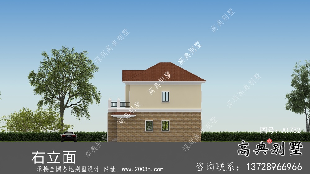 農(nóng)村兩層歐式小別墅設(shè)計(jì)圖紙及效果圖