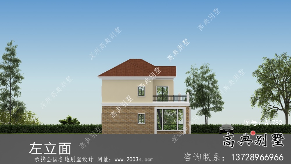 農(nóng)村兩層歐式小別墅設(shè)計(jì)圖紙及效果圖