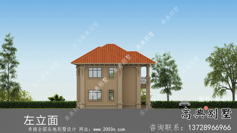 二層實用簡潔歐式風(fēng)格農(nóng)村別墅設(shè)計圖含效果圖