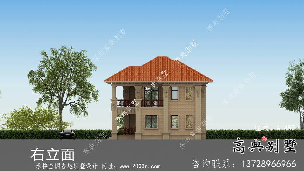 二層實用簡潔歐式風(fēng)格農(nóng)村別墅設(shè)計圖含效果圖