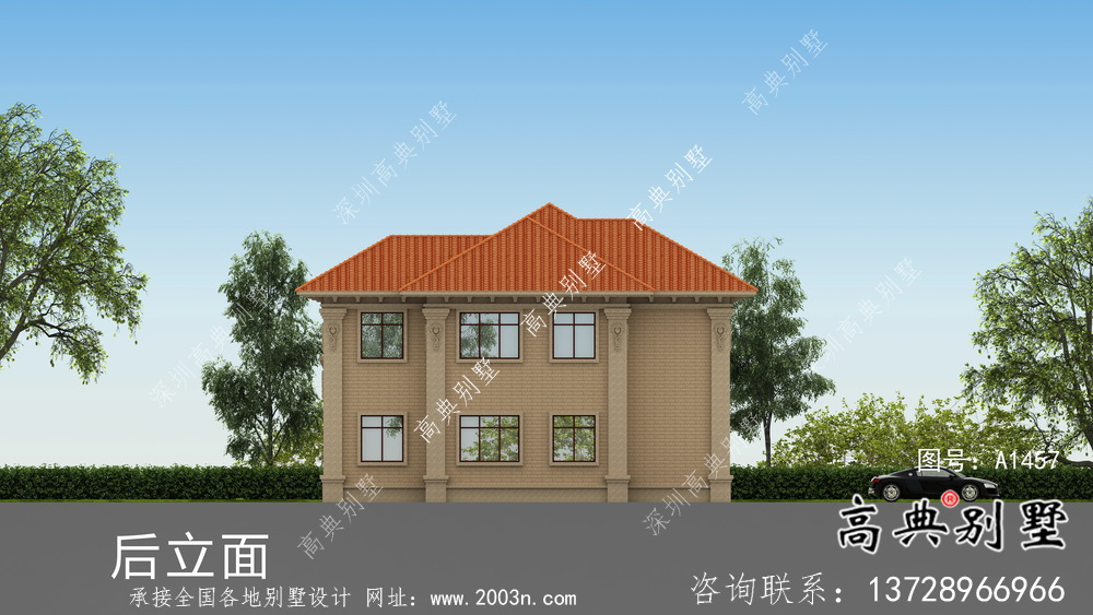 二層實用簡潔歐式風(fēng)格農(nóng)村別墅設(shè)計圖含效果圖