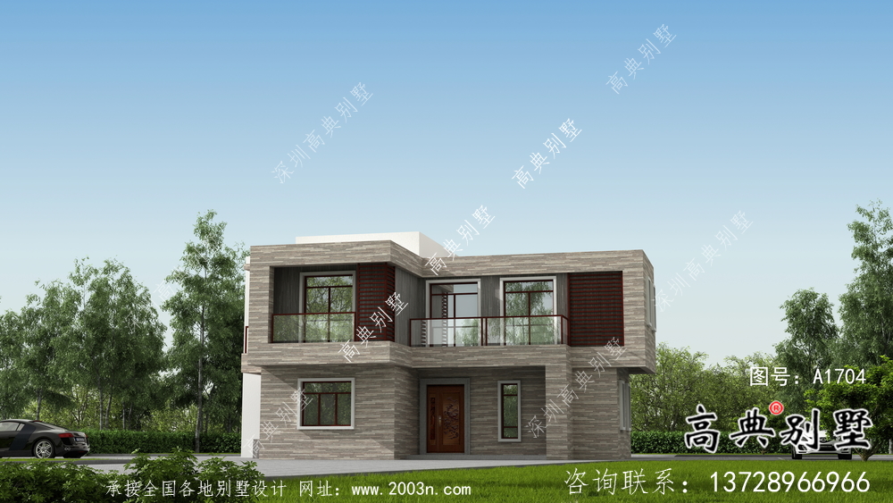 獨棟兩層別墅，現(xiàn)代風格平屋頂別墅施工圖