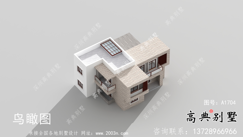 獨棟兩層別墅，現(xiàn)代風格平屋頂別墅施工圖