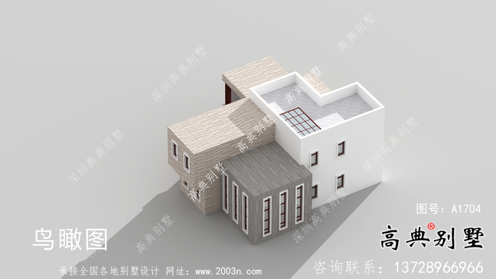 獨棟兩層別墅，現(xiàn)代風格平屋頂別墅施工圖