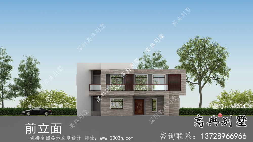 獨棟兩層別墅，現(xiàn)代風格平屋頂別墅施工圖