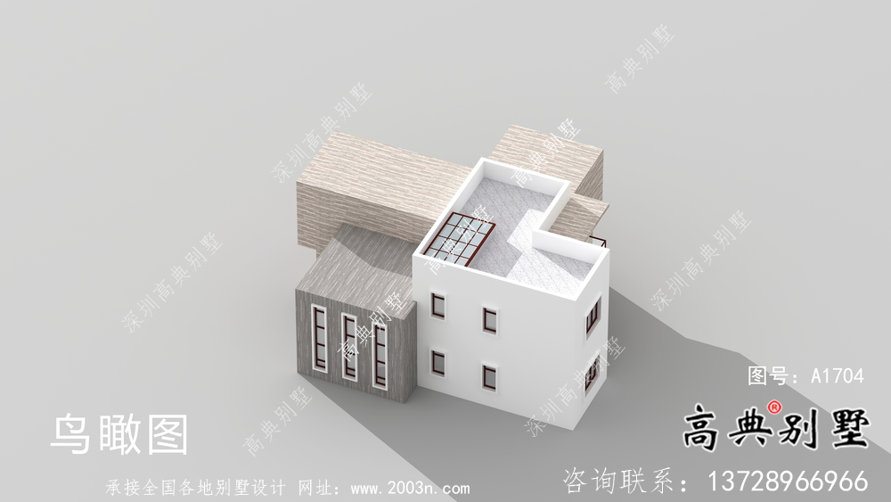 獨棟兩層別墅，現(xiàn)代風格平屋頂別墅施工圖