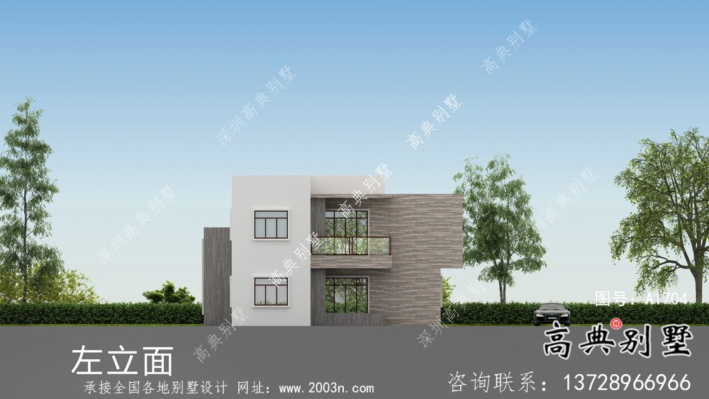 獨棟兩層別墅，現(xiàn)代風格平屋頂別墅施工圖