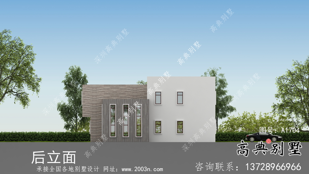 獨棟兩層別墅，現(xiàn)代風格平屋頂別墅施工圖