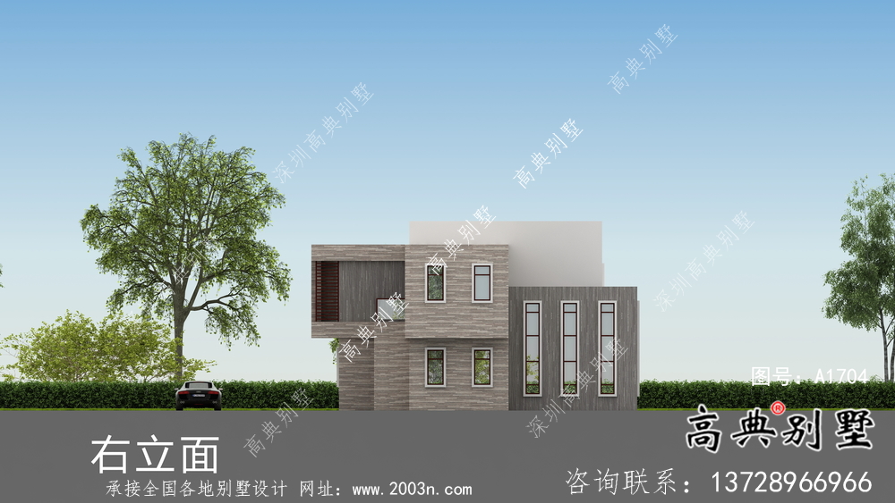 獨棟兩層別墅，現(xiàn)代風格平屋頂別墅施工圖