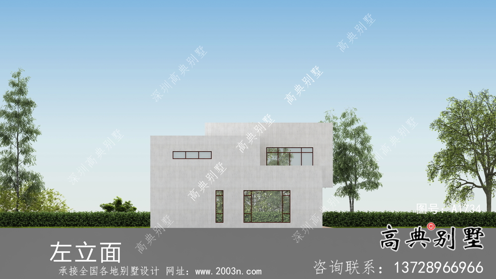 二層平屋頂別墅現(xiàn)代小洋樓設(shè)計(jì)方案圖紙