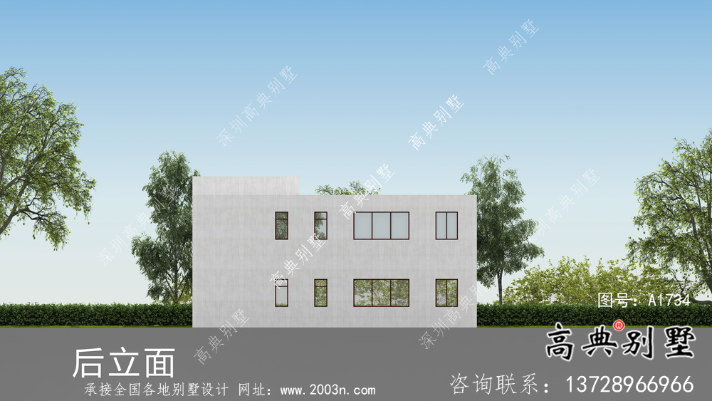 二層平屋頂別墅現(xiàn)代小洋樓設(shè)計(jì)方案圖紙