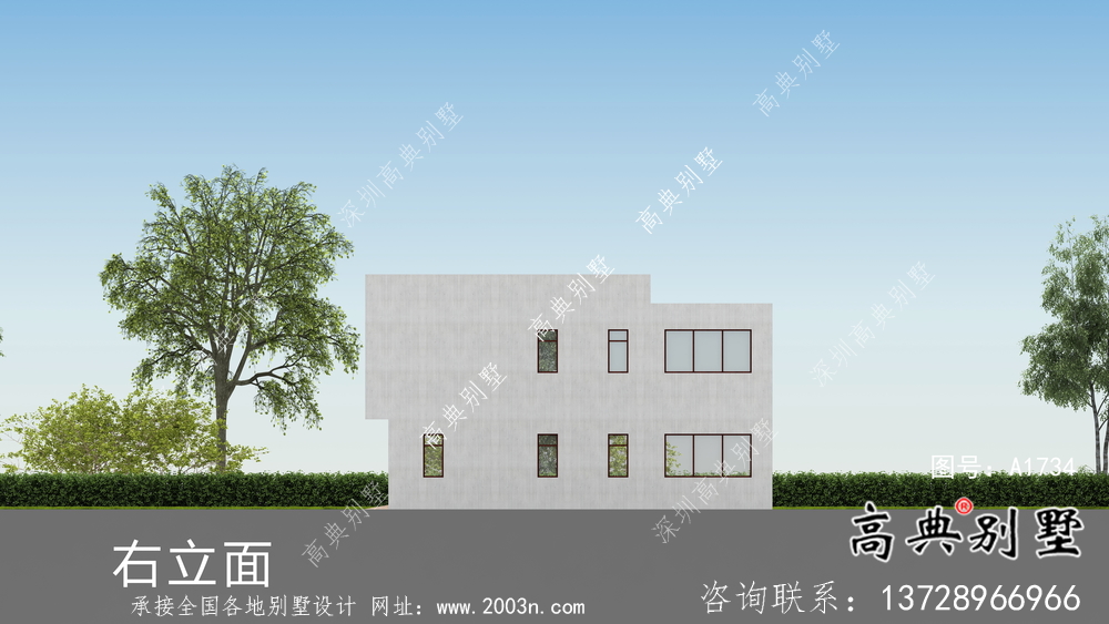 二層平屋頂別墅現(xiàn)代小洋樓設(shè)計(jì)方案圖紙