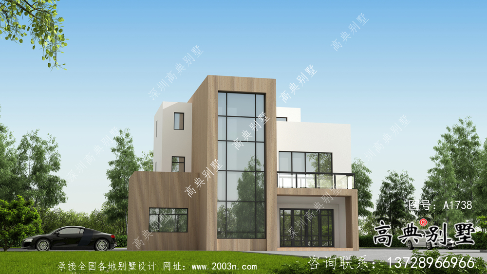 三層現(xiàn)代風(fēng)格平屋頂獨(dú)棟別墅設(shè)計(jì)方案