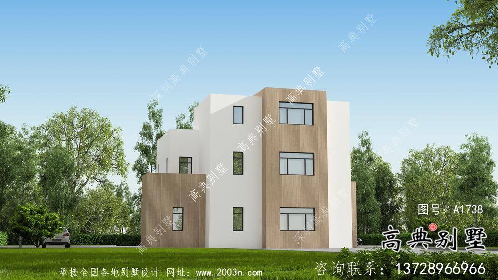 三層現(xiàn)代風(fēng)格平屋頂獨(dú)棟別墅設(shè)計(jì)方案