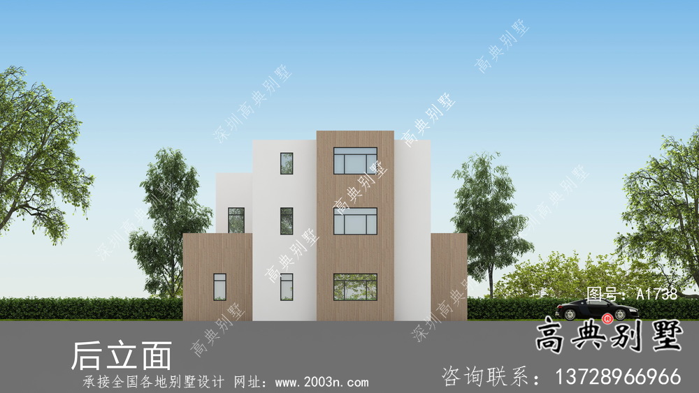 三層現(xiàn)代風(fēng)格平屋頂獨(dú)棟別墅設(shè)計(jì)方案