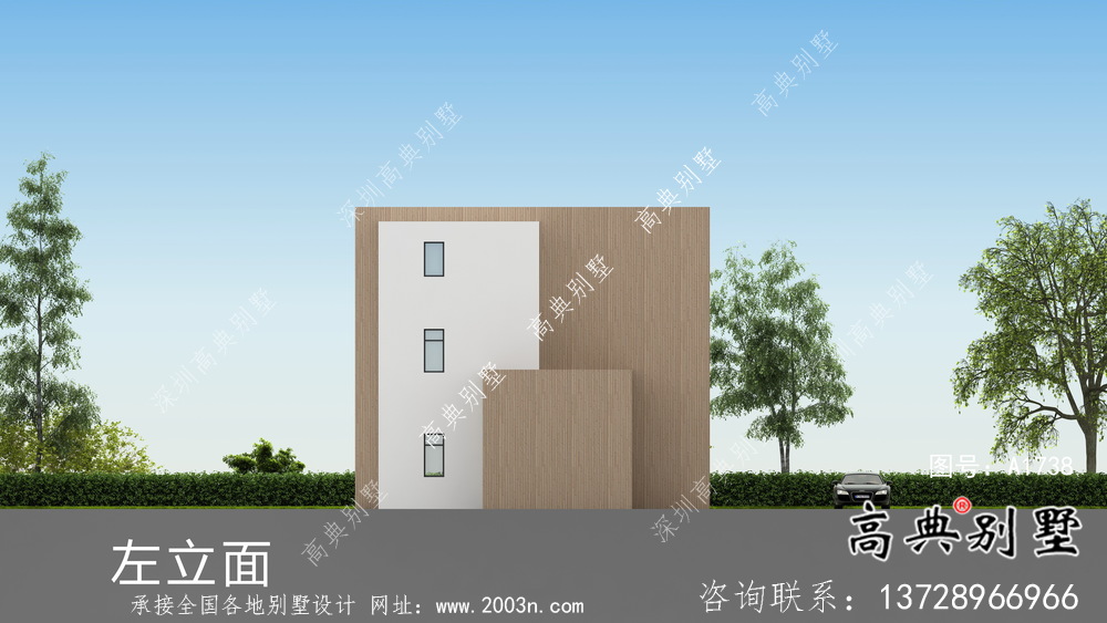 三層現(xiàn)代風(fēng)格平屋頂獨(dú)棟別墅設(shè)計(jì)方案