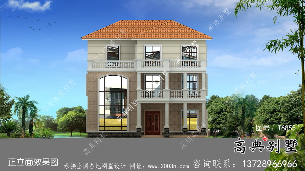 精美三層復(fù)式歐式風(fēng)格獨(dú)棟別墅建筑圖