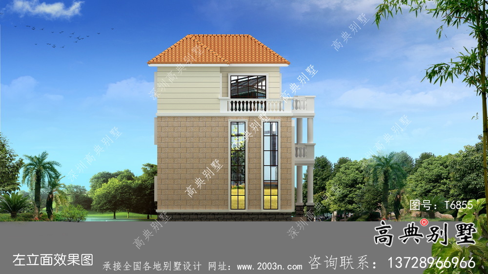 精美三層復(fù)式歐式風(fēng)格獨(dú)棟別墅建筑圖