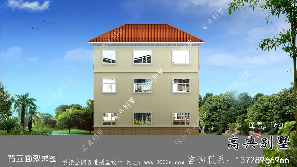 歐式風(fēng)格坡屋頂三層別墅設(shè)計圖紙