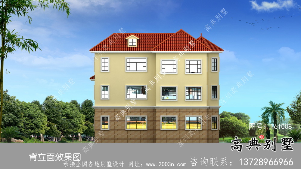 簡(jiǎn)易獨(dú)特三層歐式風(fēng)格別墅效果圖