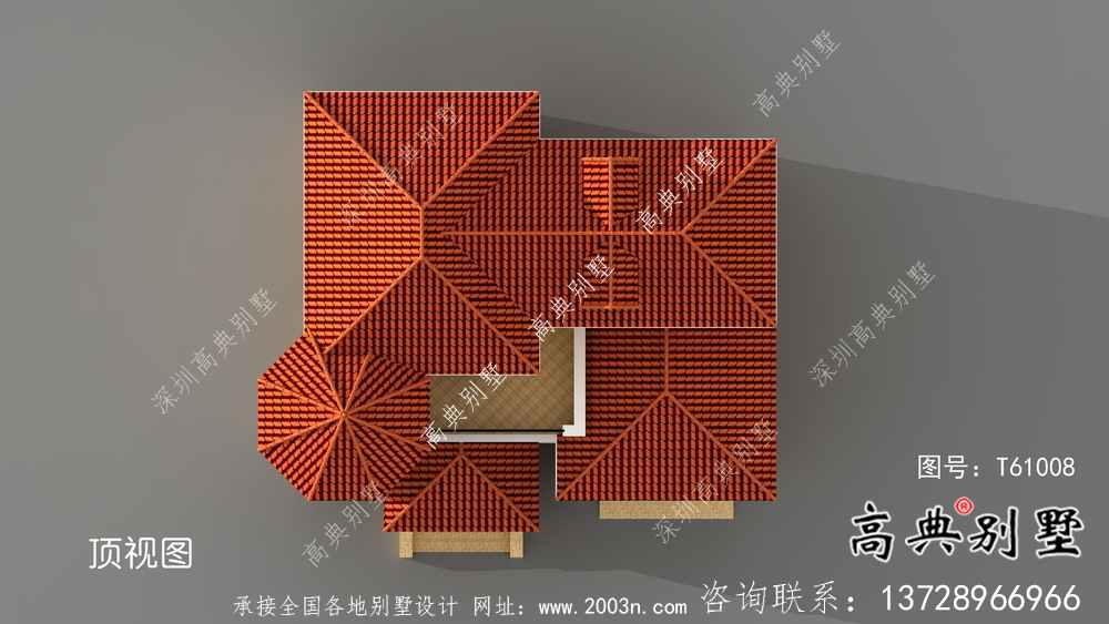 簡(jiǎn)易獨(dú)特三層歐式風(fēng)格別墅效果圖