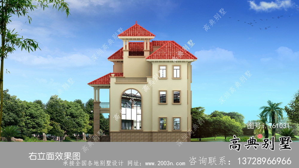 歐式風(fēng)格復(fù)式坡屋頂三層別墅設(shè)計圖紙