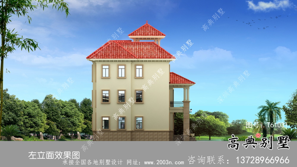 歐式風(fēng)格復(fù)式坡屋頂三層別墅設(shè)計圖紙