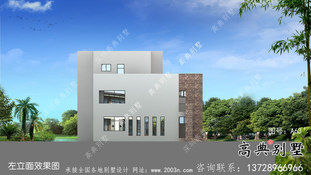 最新農(nóng)村現(xiàn)代風三層別墅設計圖紙