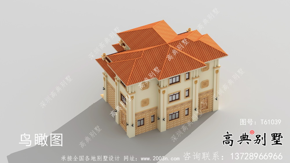 意大利風格簡約三層帶車庫小洋樓設(shè)計圖
