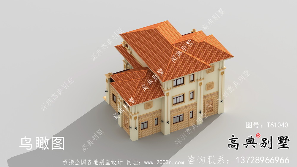 三層實(shí)用帶車庫及露臺別墅設(shè)計(jì)圖（建筑+效果圖）