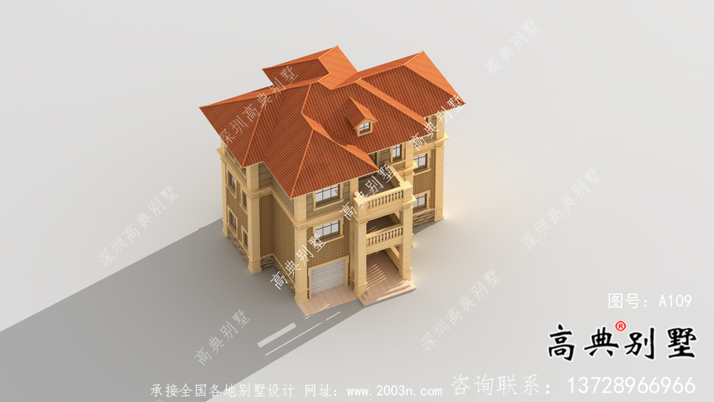 新農(nóng)村三層歐式別墅設計圖建設
