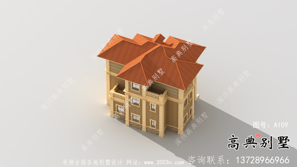 新農(nóng)村三層歐式別墅設計圖建設