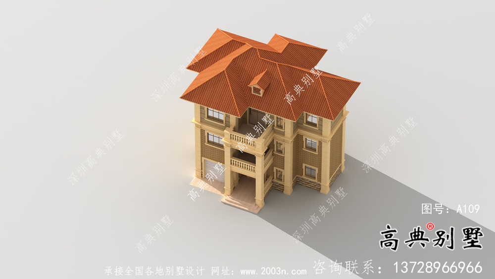 新農(nóng)村三層歐式別墅設計圖建設