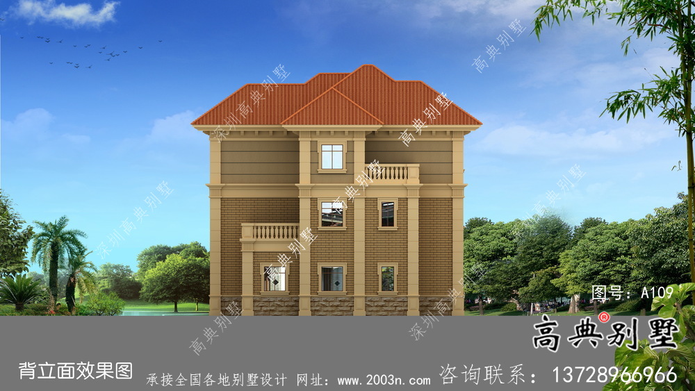 新農(nóng)村三層歐式別墅設計圖建設