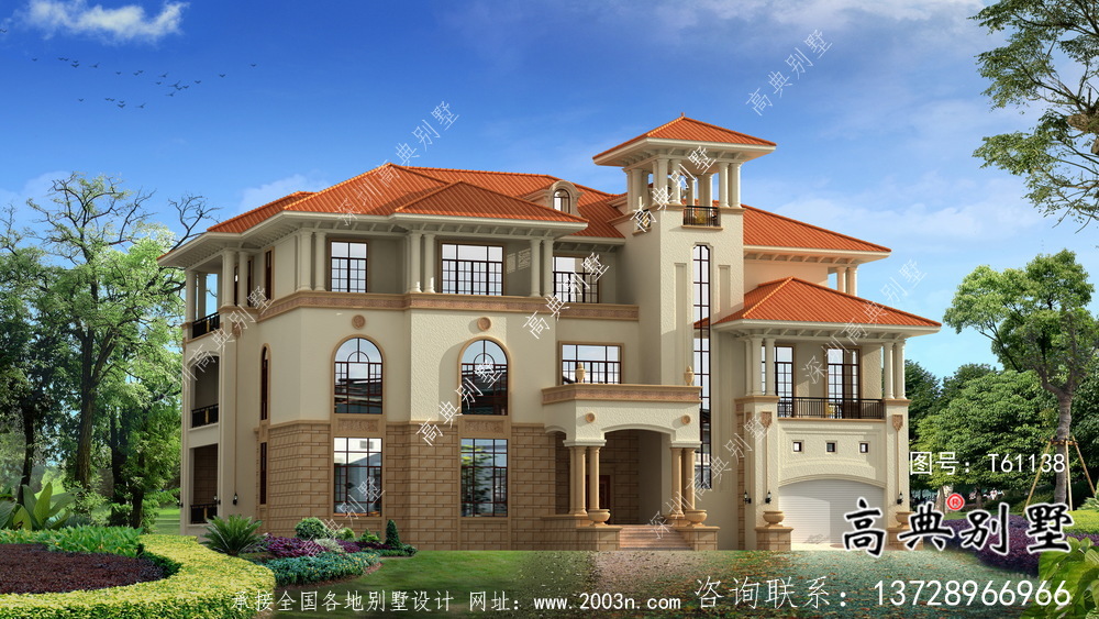 實(shí)用意大利風(fēng)格三層帶車庫(kù)農(nóng)村別墅設(shè)計(jì)圖
