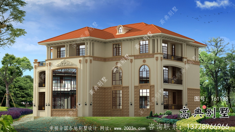 實(shí)用意大利風(fēng)格三層帶車庫(kù)農(nóng)村別墅設(shè)計(jì)圖