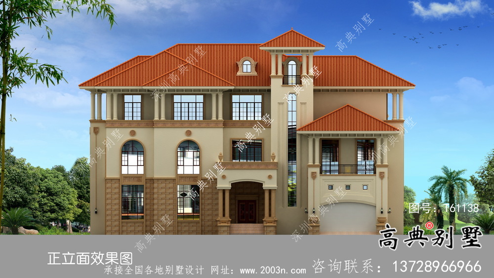 實(shí)用意大利風(fēng)格三層帶車庫(kù)農(nóng)村別墅設(shè)計(jì)圖