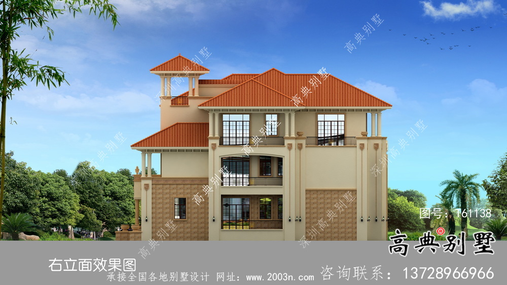 實(shí)用意大利風(fēng)格三層帶車庫(kù)農(nóng)村別墅設(shè)計(jì)圖