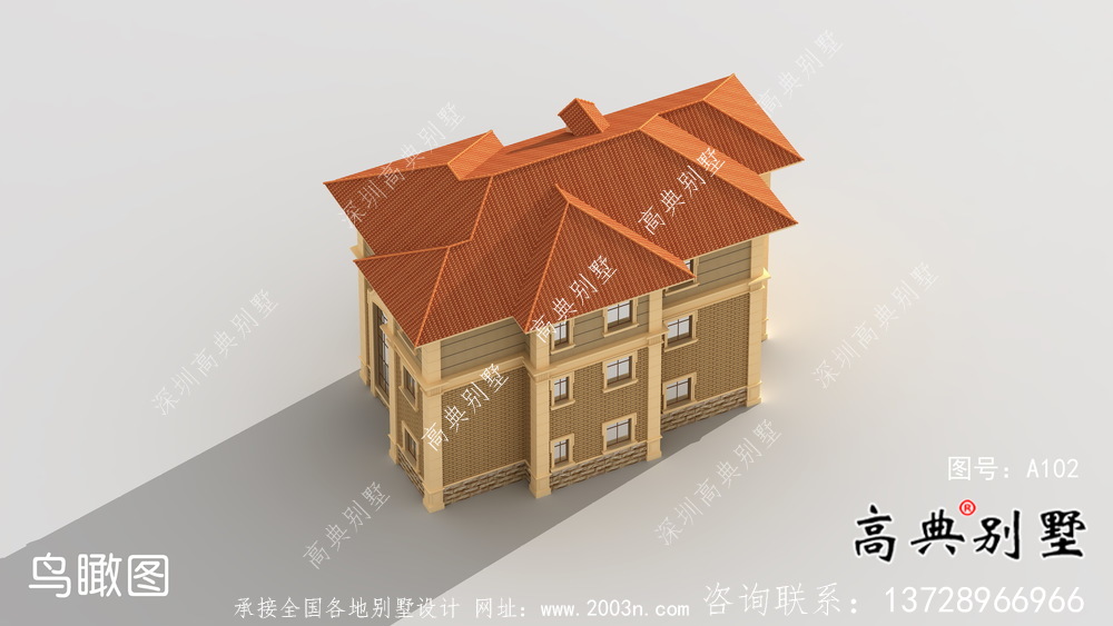 樸素實(shí)用的三層復(fù)式和帶車庫(kù)的住宅設(shè)計(jì)圖效果圖