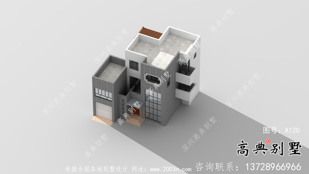 現(xiàn)代三層平屋頂別墅設(shè)計圖紙