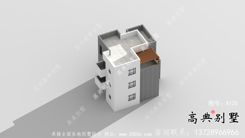 現(xiàn)代三層平屋頂別墅設(shè)計圖紙