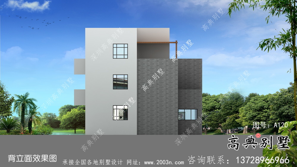 現(xiàn)代三層平屋頂別墅設(shè)計圖紙