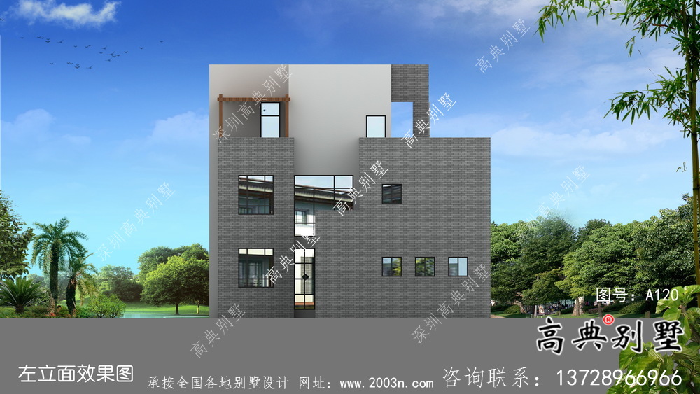現(xiàn)代三層平屋頂別墅設(shè)計圖紙