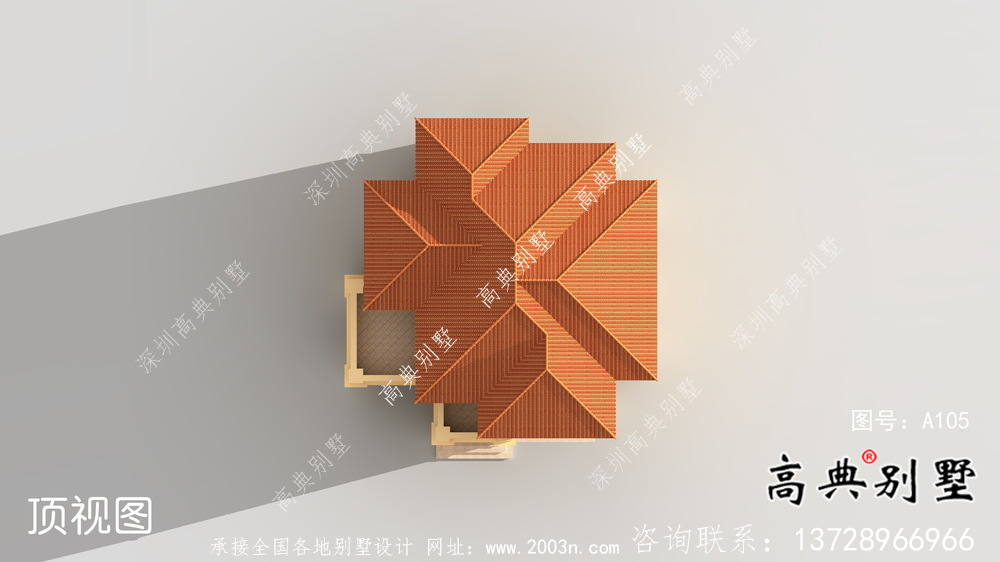 清新三層帶露臺(tái)新農(nóng)村別墅戶型圖（含效果圖）