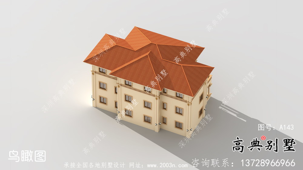 超豪華歐式三層意式別墅外觀設(shè)計(jì)圖