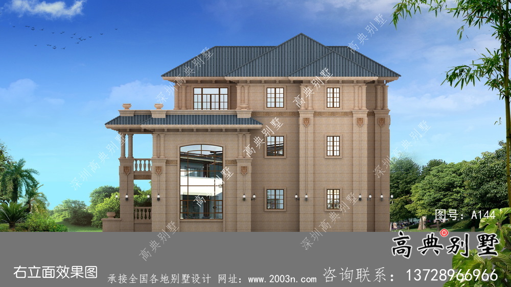 鄉(xiāng)村意大利風(fēng)格三層歐式別墅設(shè)計圖大全