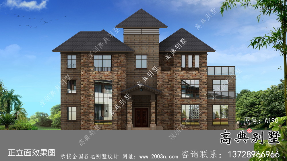 三層歐式風(fēng)格新農(nóng)村別墅設(shè)計(jì)圖