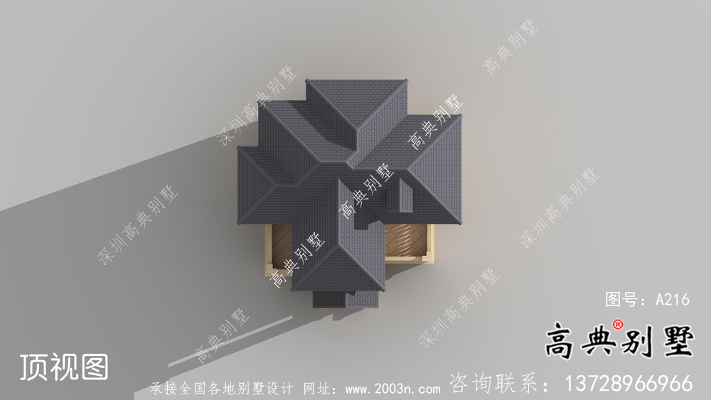 三層簡歐式別墅外觀效果圖