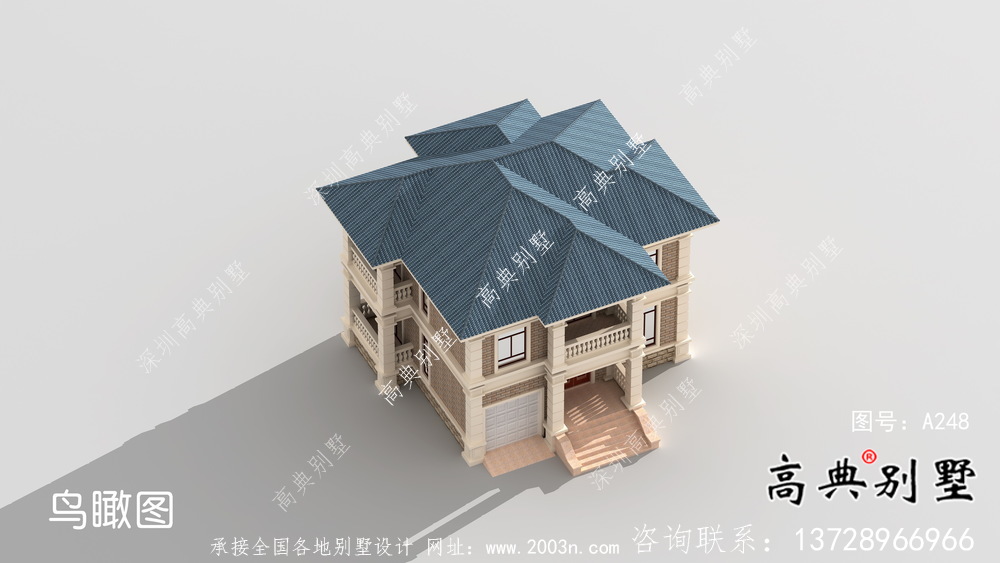 農(nóng)村小型二層歐式別墅設(shè)計圖紙帶車庫