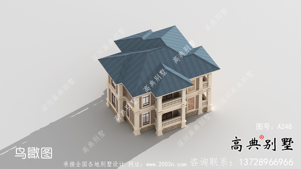 農(nóng)村小型二層歐式別墅設(shè)計圖紙帶車庫